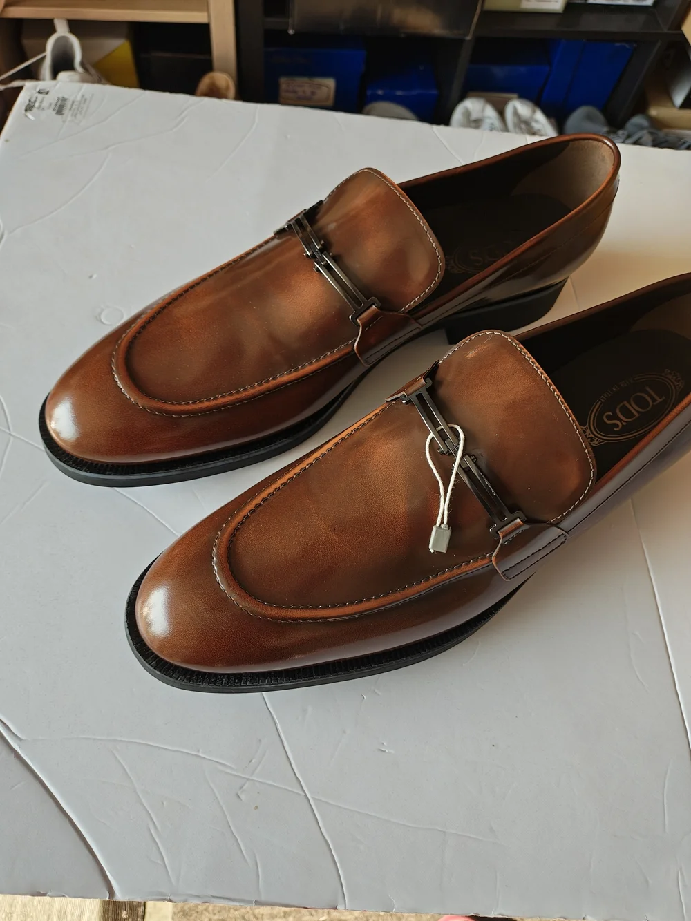 Tod's Cognac Leather Bit Loafers 13 NEW IN BOX